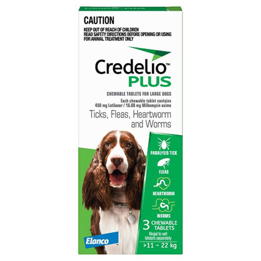 Credelio Plus Dog Large 11-22Kg (Green) 3 Pack