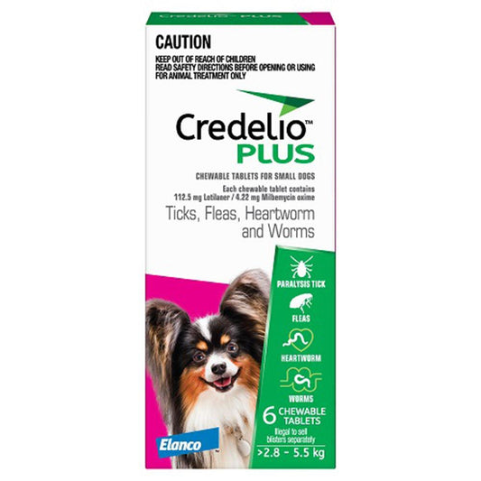 Credelio Plus Dog Small 2.8-5.5Kg (Pink) 6 Pack