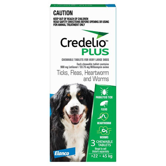 Credelio Plus Dog Xlarge 22-45Kg (Blue) 3 Pack