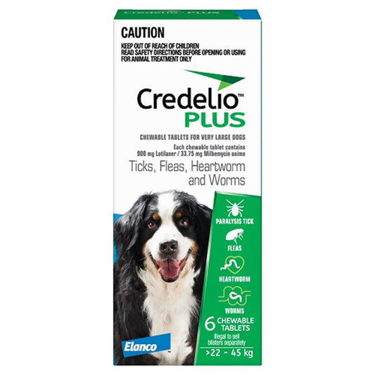 Credelio Plus Dog Xlarge 22-45Kg (Blue) 6 Pack