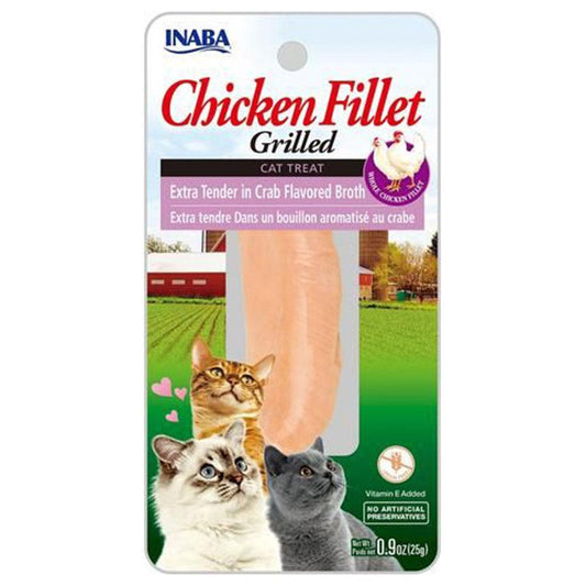 Inaba Cat Grilled Chkn Fillet Ex Tender Crab Broth 6X0.88Oz