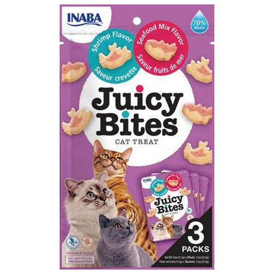 Inaba Cat Juicy Bites Shrimp & Seafood Mix 6X1.2Oz