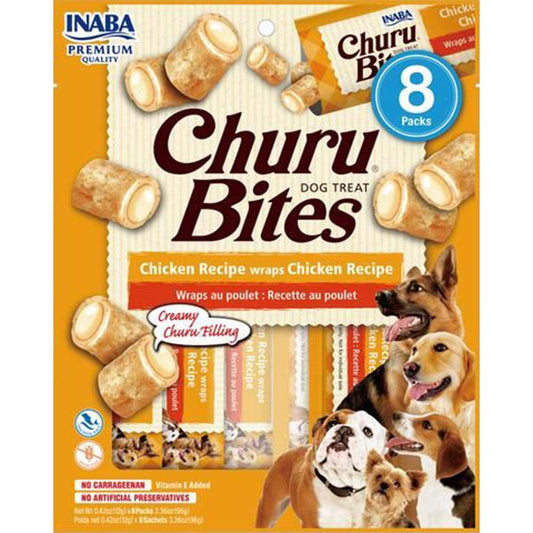 Inaba Dog Churu Bites Chicken Wraps 6 packs of 8 tubes