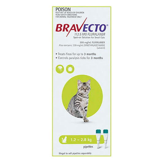 Bravecto Cat Spot On 112.5Mg Green 1.2-2.8Kg