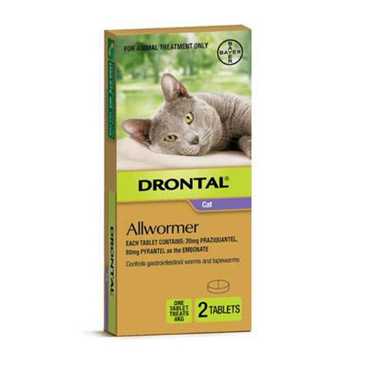 Drontal Cat Allwormer 4Kg X 2 Tabs