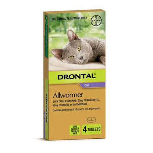 Drontal Cat Allwormer 4Kg 4 Tabs