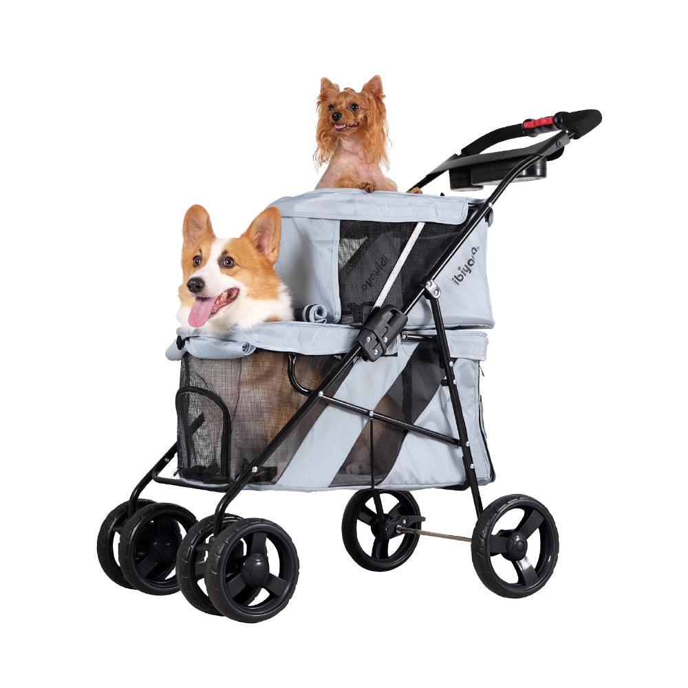 Ibiyaya Double Decker Pet Stroller for Multiple Pets - Pet Parlour Australia