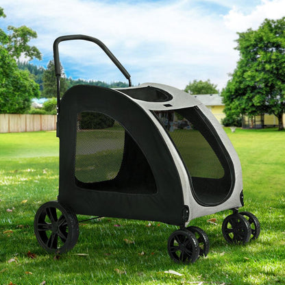 i.Pet Pet Dog Stroller Pram Large Carrier Cat Travel Foldable Strollers 4 Wheels - Pet Parlour Australia