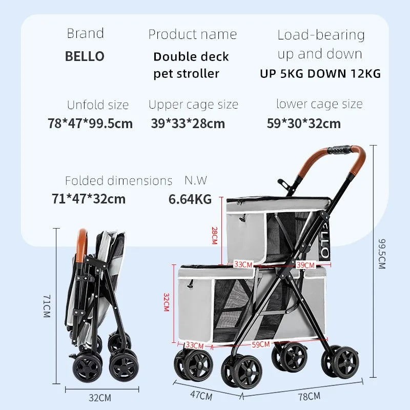 Bello Double Dog - 2 Dogs Weighing Up To 12 kg & 5 kg