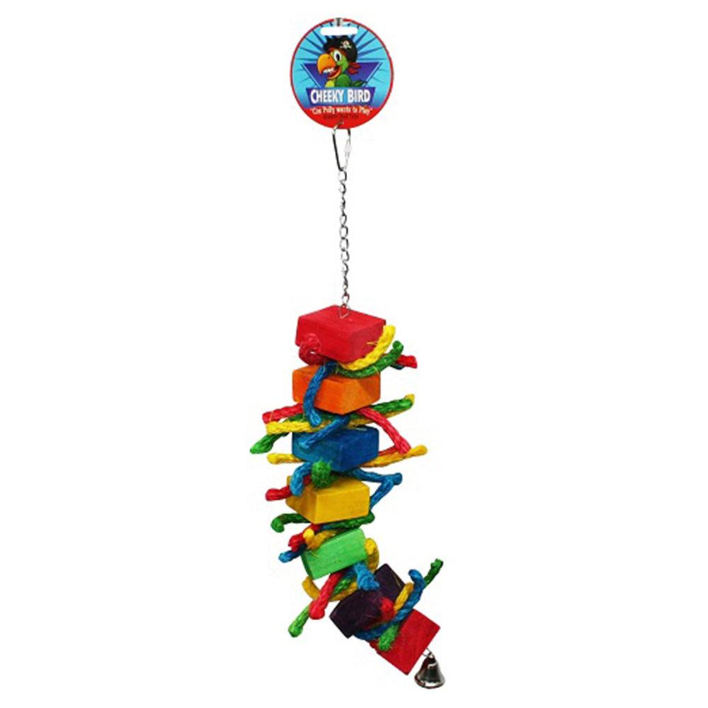 Cheeky Bird Block & Rope With Bell Medium