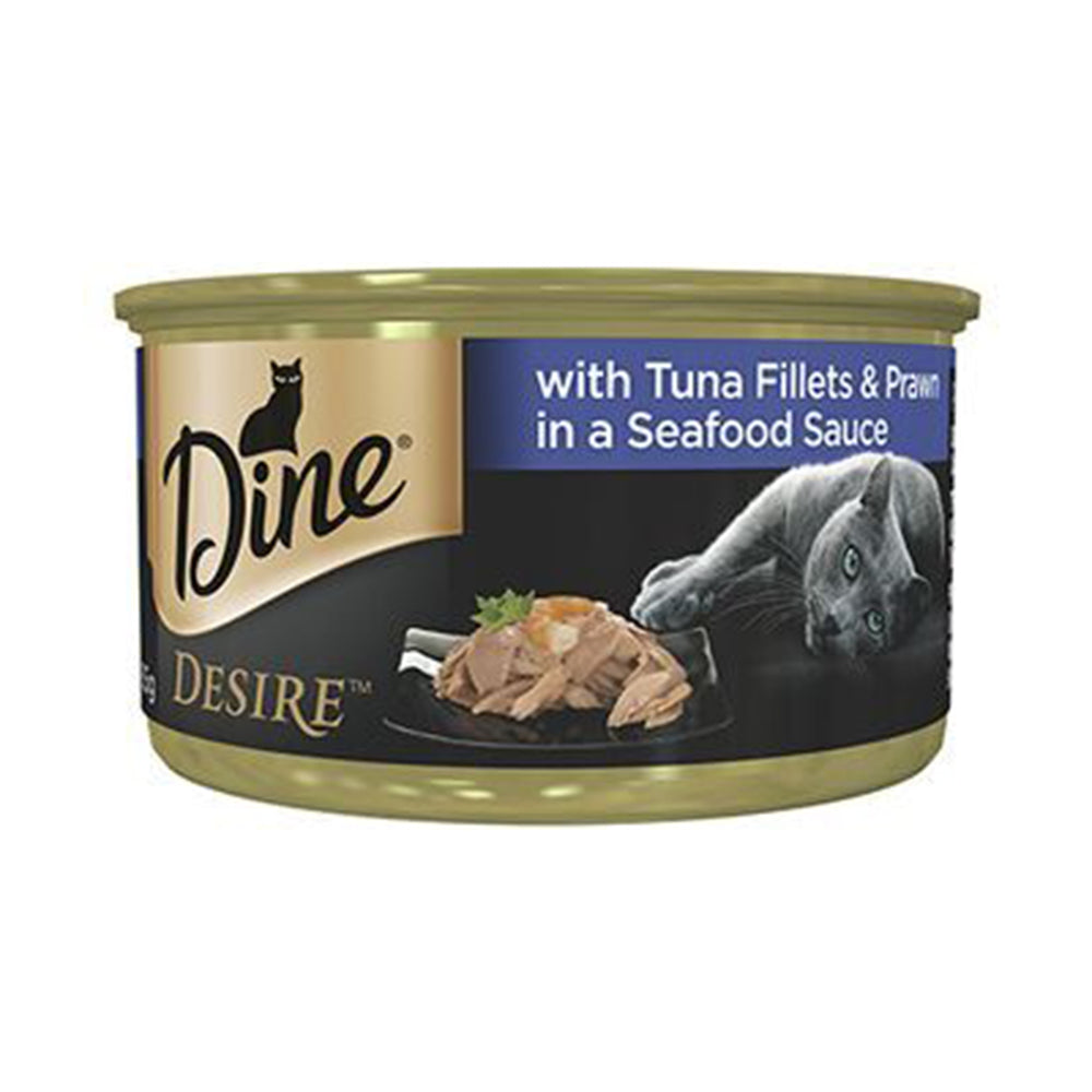 Dine Desire Tuna Flt Prw Seafd Sauce 85G 24Pk (255067)(Om24)