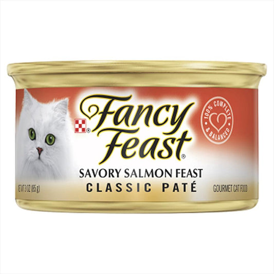Fancy Feast Classic Savoury Salmon Feast Pate X 24