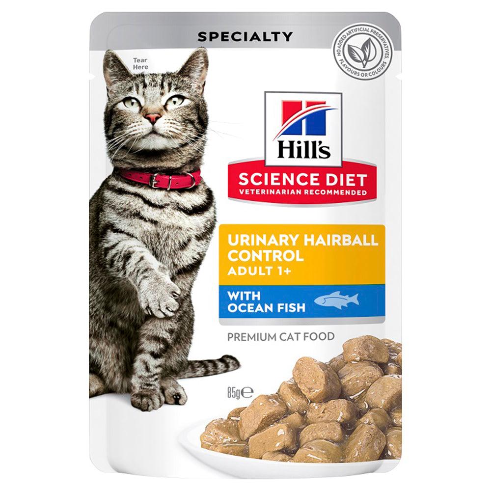 Hills Cat Urinary Hairball Control Ocn Fish Pches 12X85G