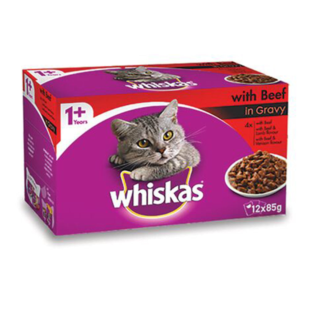 Whiskas Wet Favourites With Beef Mvms 85G 1X12Pk (384458)