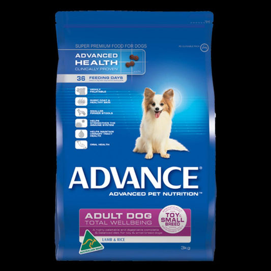Advance Dog Adult Tot Well Toy/S Br Lmb Rice 3Kg(303577)