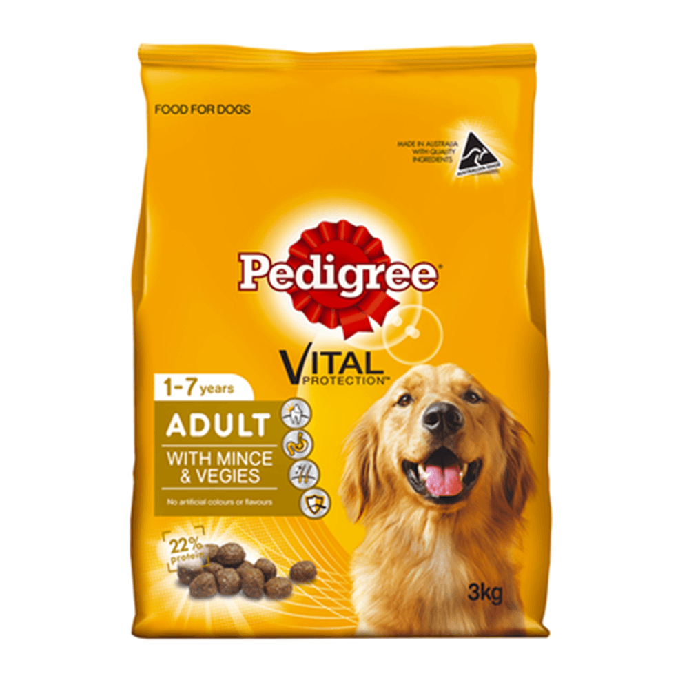 Pedigree Dry Adult With Mince And Vegetables 3Kg (174363)