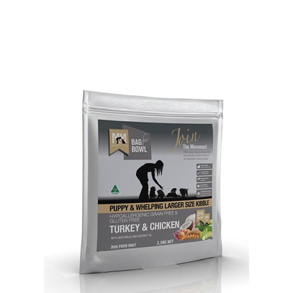 Mfm Puppy Lg Kibble Turkey & Chkn Grn & Gltn Fr Grey 2.5Kg