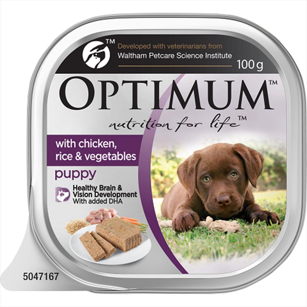 Optimum Dog Pup With Chkn Rice Veg 100G 12Pk(264311)(Om12)