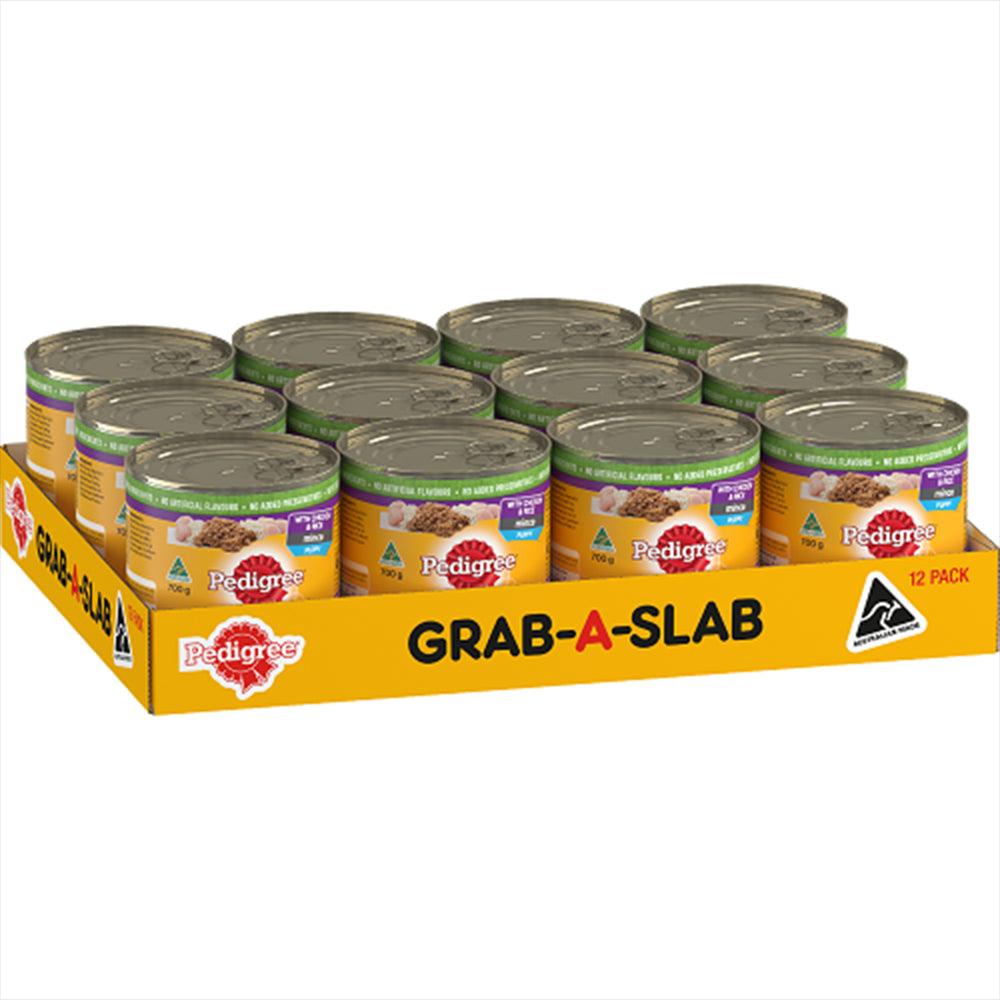 Pedigree Grab A Slab Pup Chick Rice 700G 1X12Pk (398890)