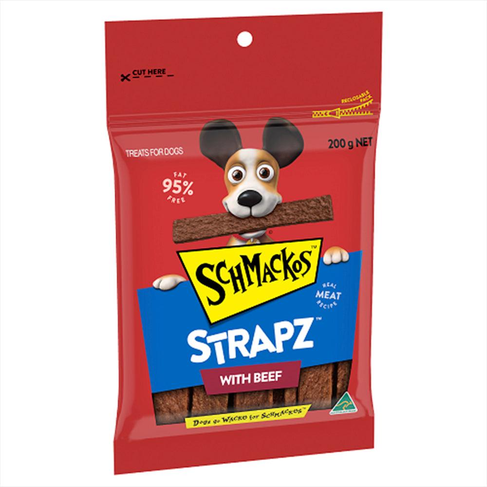 Schmackos Snacks Strapz Beef 200G 8Pk(413421) (Om8)