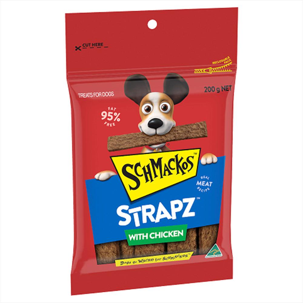 Schmackos Snacks Strapz Chicken 200G 8Pk(413433) (Om8)