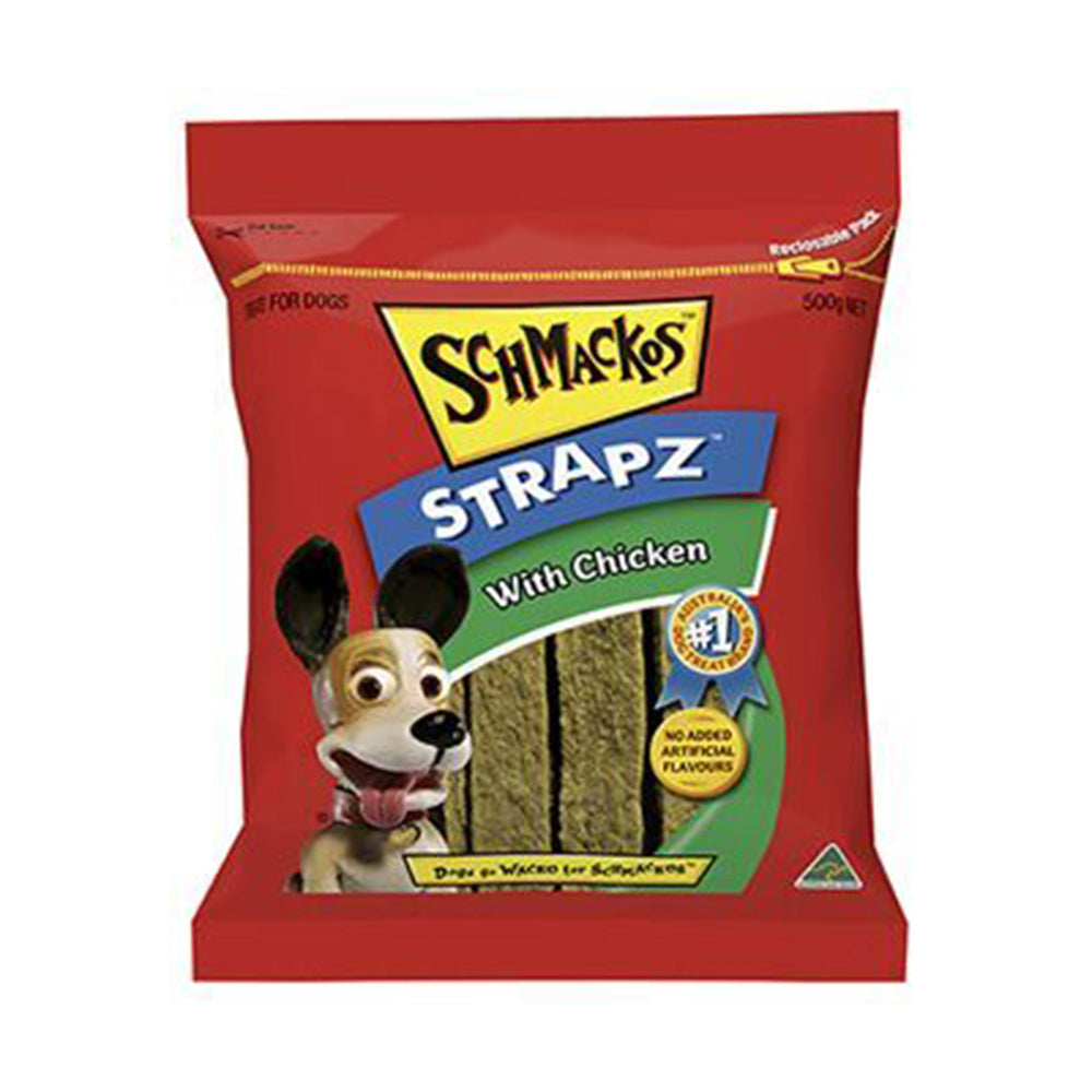 Schmackos Snacks Strapz Chicken 500G 4Pk(299610)(Om4)