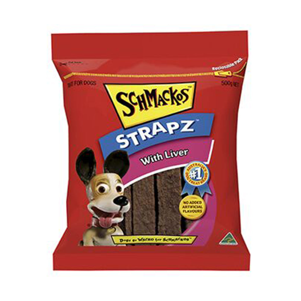 Schmackos Snacks Strapz Liver 500G 4Pk(299611) (Om4)