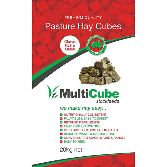 Multicube Pasture (Clover& Rye & Oaten) Hay Cubes 20Kg