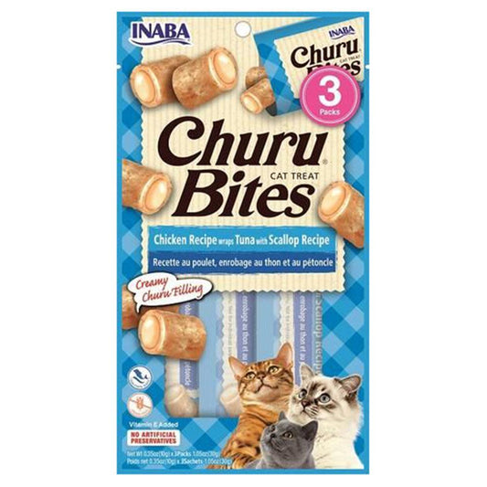 Inaba Cat Churu Bites Chicken Wraps Tuna & Scallop 6X1.06Oz