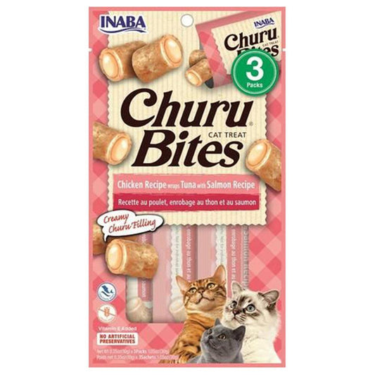 Inaba Cat Churu Bites Chicken Wraps Tuna & Salmon 6X1.06Oz