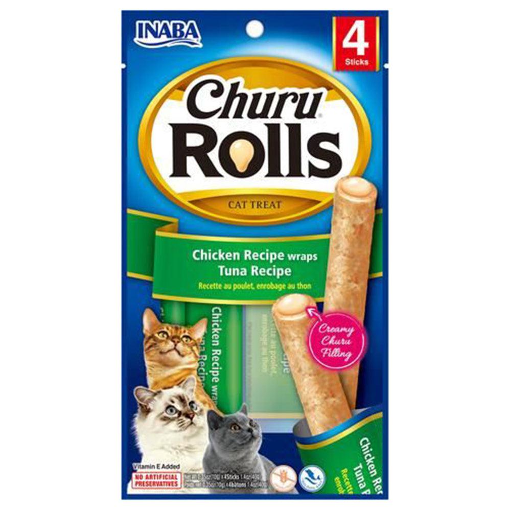 Inaba Cat Churu Rolls Chicken Wraps With Tuna 6X1.4Oz