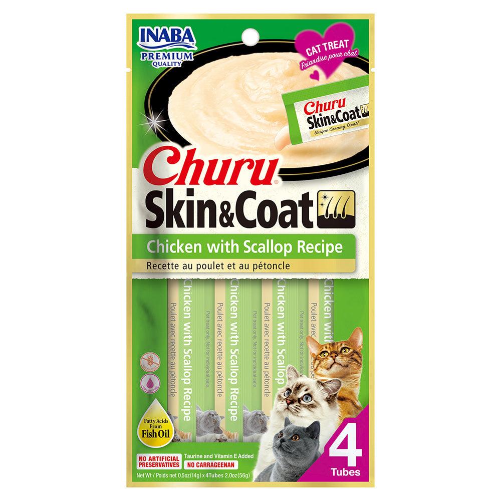 Inaba Cat Churu Puree Skin & Coat Chkn Scallop 56G 6Pk(Om6)