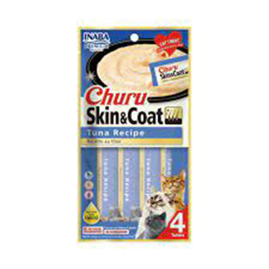 Inaba Cat Churu Puree Skin & Coat Tuna 56G 6Pk (Om6)