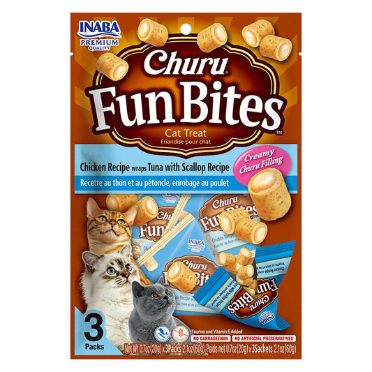 Inaba Cat Churu Fun Bite Chkn Wrap Tuna Scallop 60G 6Pk(Om6)