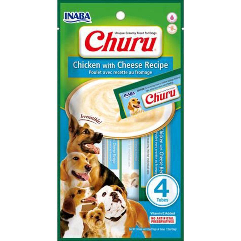 Inaba Dog Churu Puree 4P Chicken With Cheese 6X2Oz