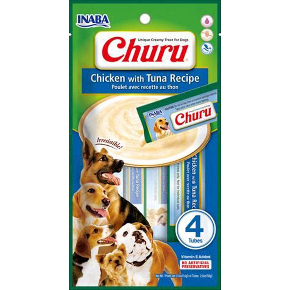 Inaba Dog Churu Puree 4P Chicken With Tuna 6X2Oz