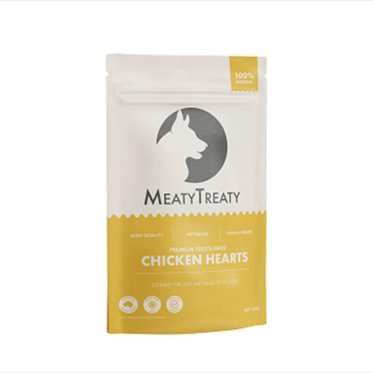 Meaty Treaty Freeze Dried Chicken Heart Dog & Cat 100G