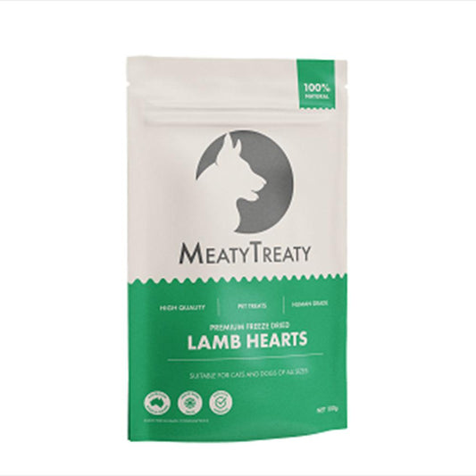 Meaty Treaty Freeze Dried Lamb Hearts Dog & Cat 100G