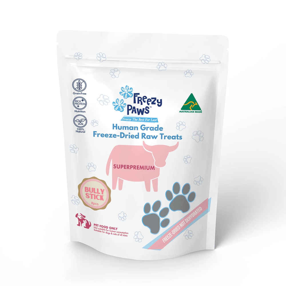 Freezy Paws Freeze Dried Bully Stick 8Pk