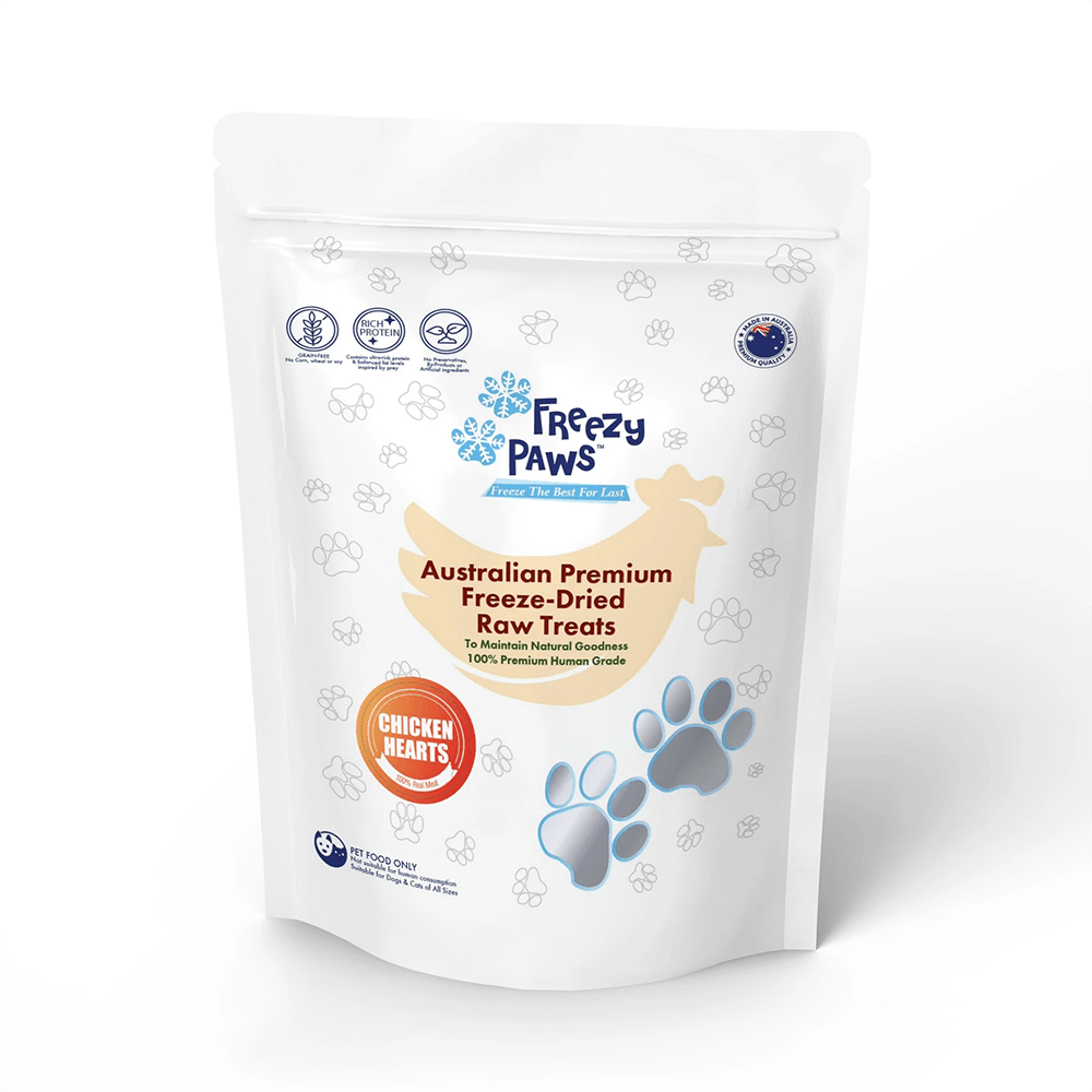 Freezy Paws Freeze Dried Chicken Heart Treats 100G