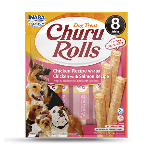 Inaba Dog Churu Puree 8P Chicken With Salmon 6X5.6Oz