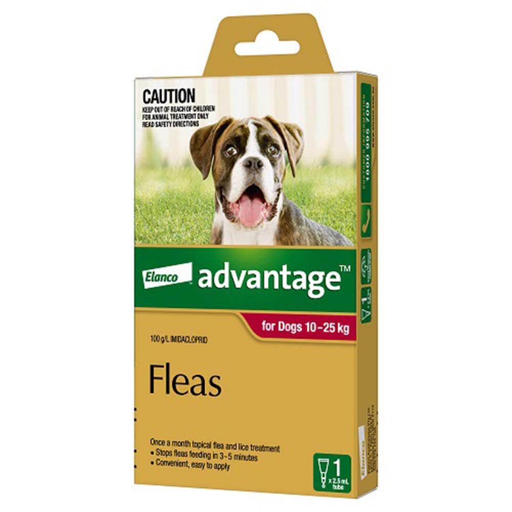 Advantage Dog 10-25Kg Large 1'S Red