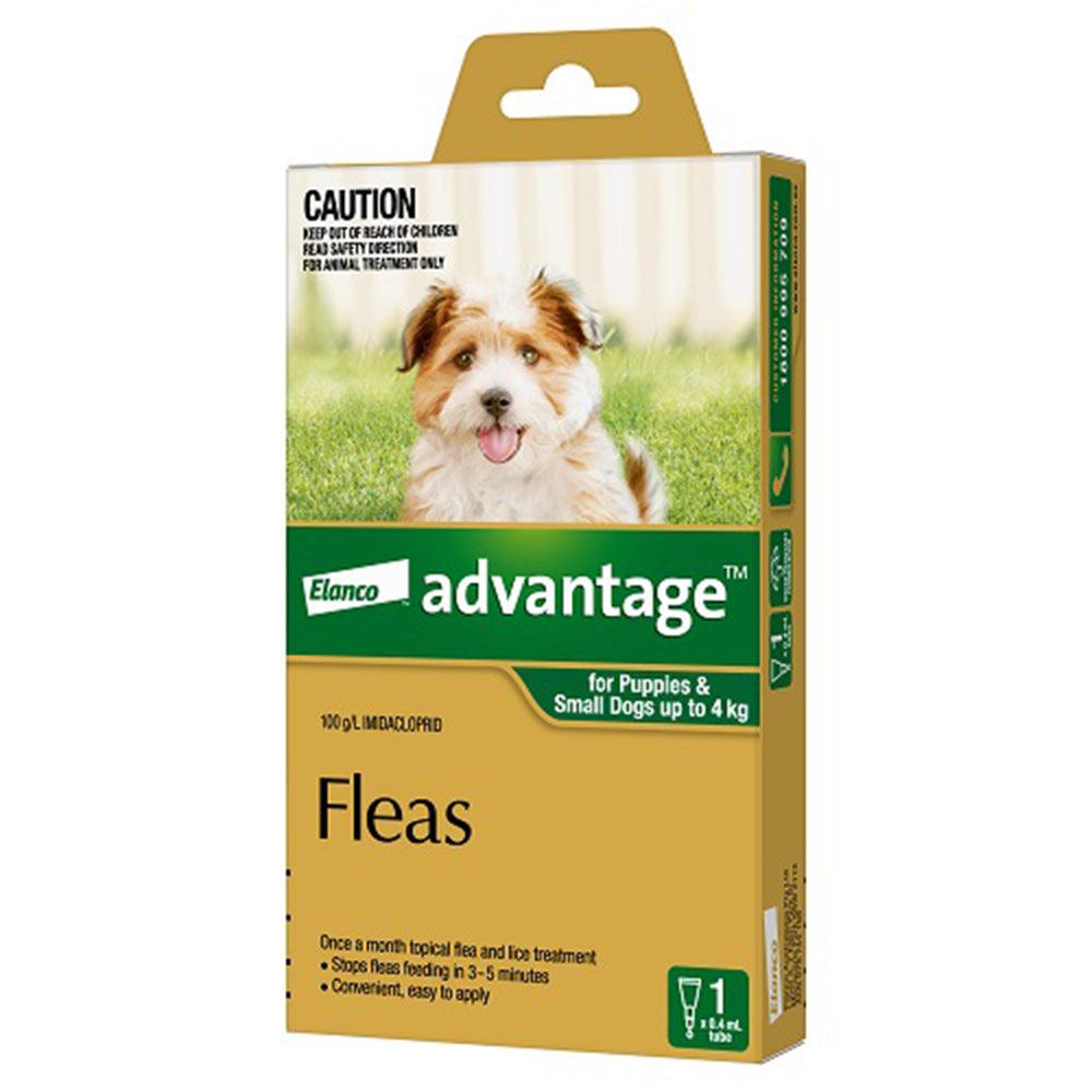 Advantage Dog 0-4Kg Small 1'S Green