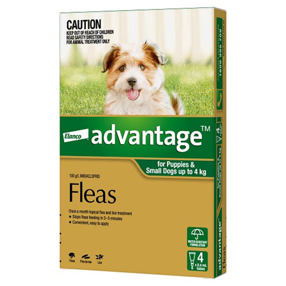 Advantage Dog 0-4Kg Small 4'S Green