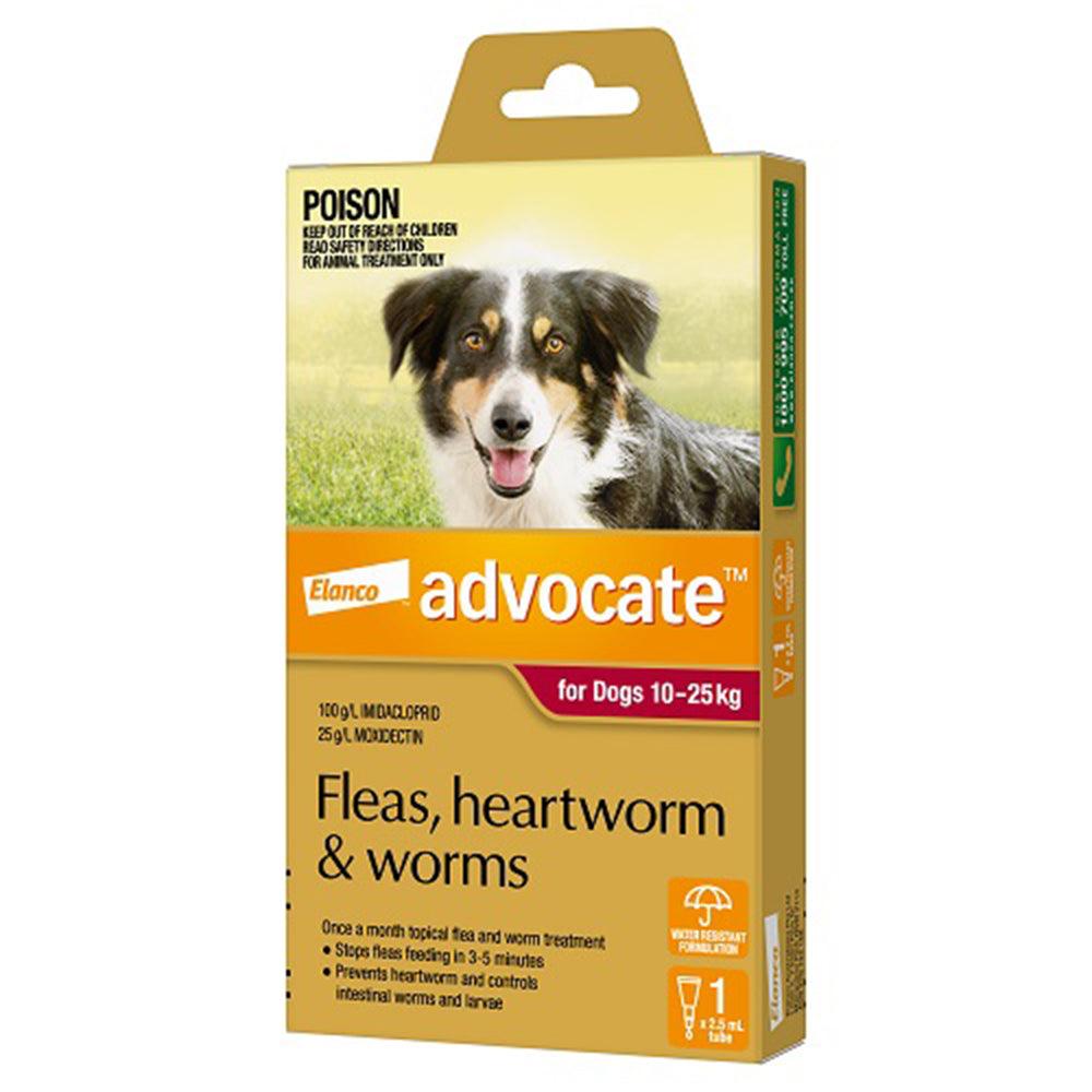 Advocate Dog Bayer 10-25Kg Large 1'S Red