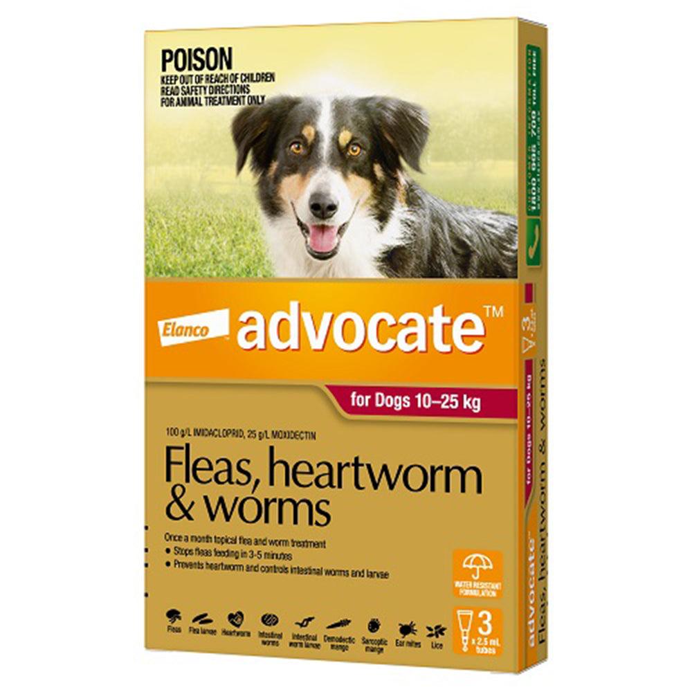 Advocate Dog Bayer 10-25Kg Large 3'S