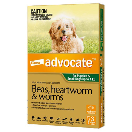 Advocate Dog Bayer 0-4Kg Small 3'S