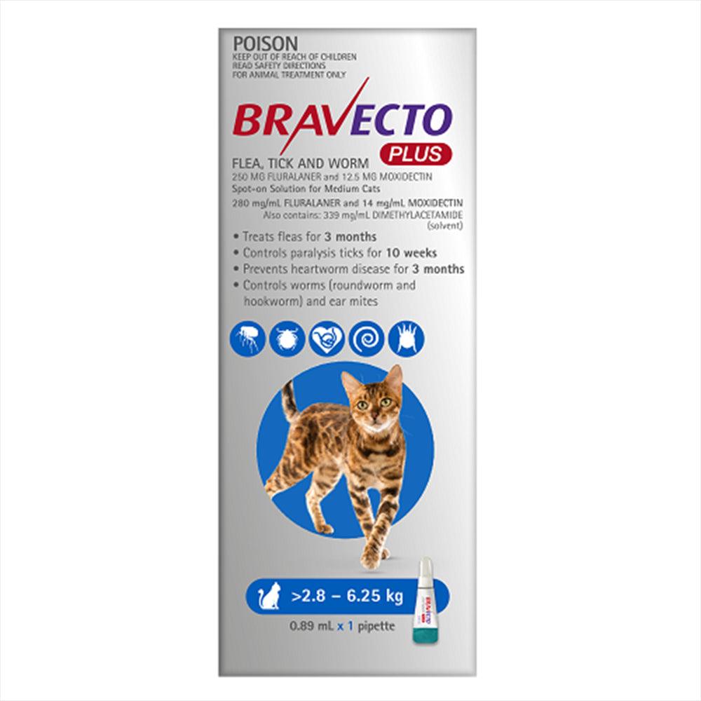 Bravecto Cat Plus 250 Mg 2.8-6.25Kg Blue