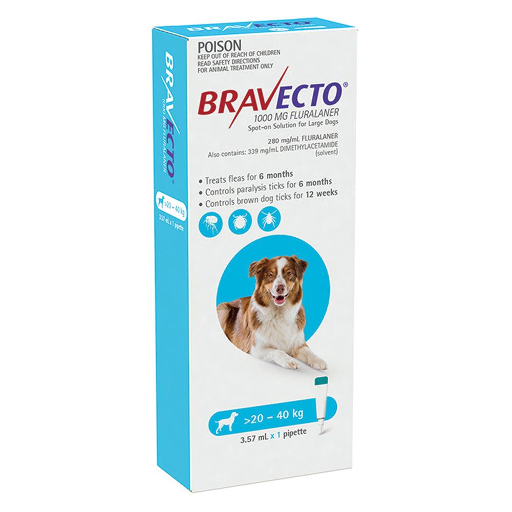 Bravecto Dog Spot On 1000Mg Blue >20-40Kg