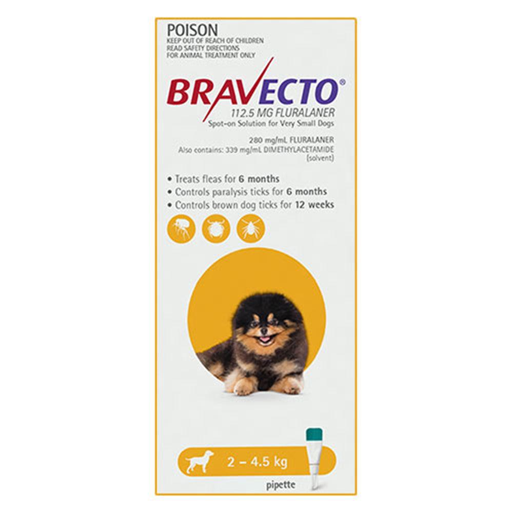 Bravecto Dog Spot On 112.5Mg Yellow 2-4.5Kg